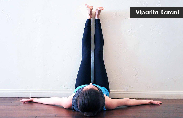 Viparita karani yoga pose for relaxation