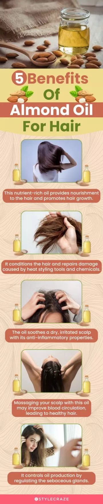 5 benefits of almond oil for hair (infographic)