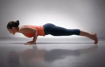 Power yoga workout Chaturanga Dandasana for beginners