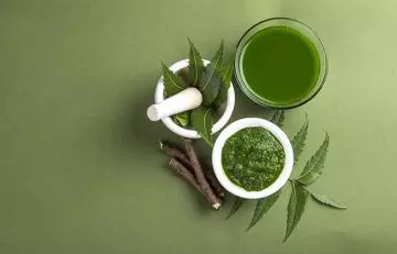 Ayurvedic treatment to get glowing skin with neem and bassil for boosting cell metabolism