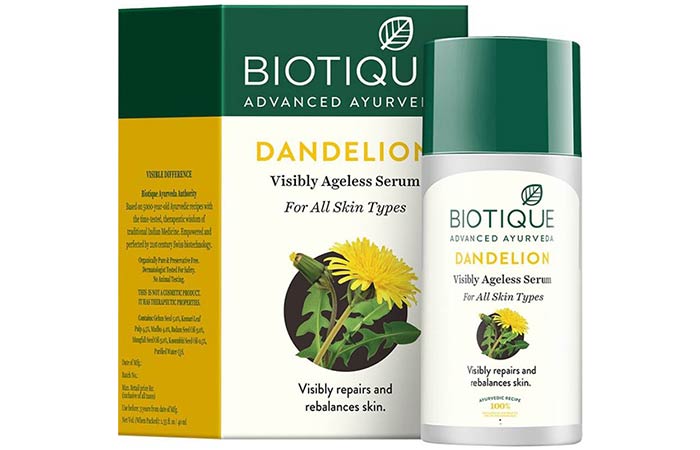 Biotique Bio Dandelion Visibly Ageless Serum - Face Serums For Dry Skin
