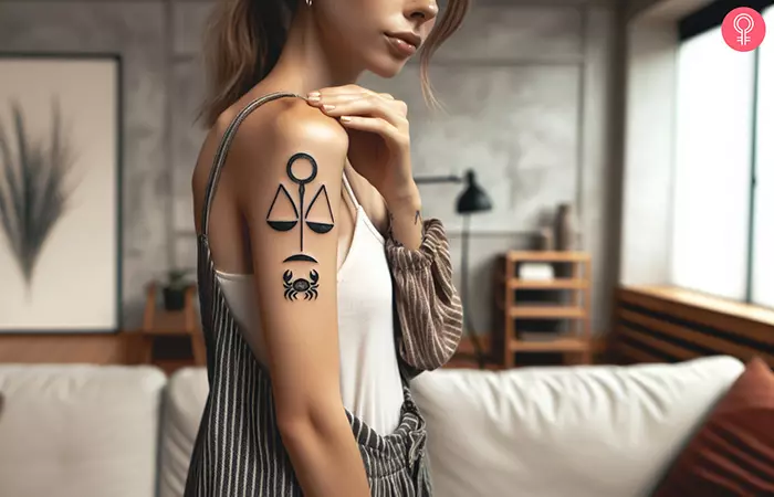 A Cancer and Libra tattoo