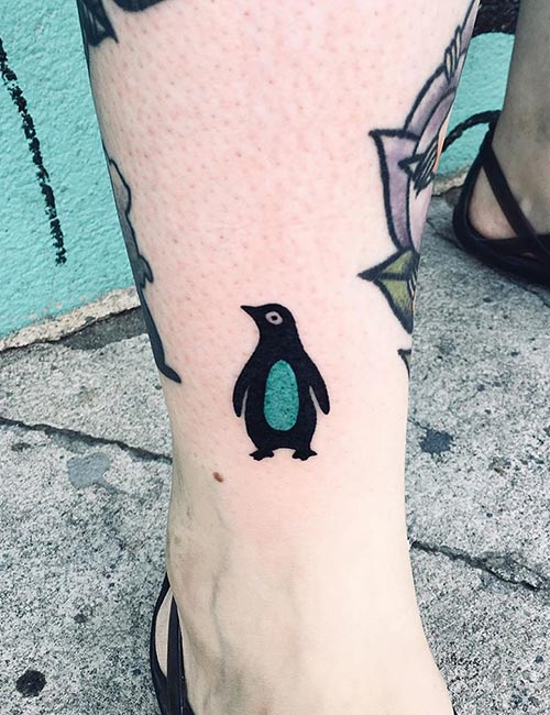 Cute penguin tattoo design