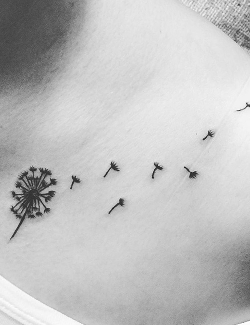 Dandelion flower tattoo design