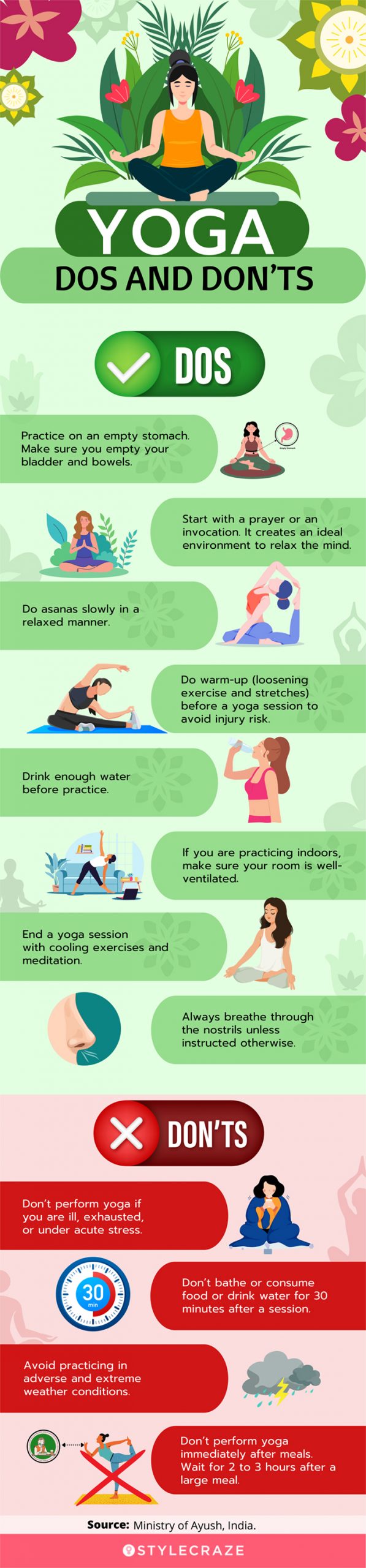 dos and don'ts yoga [infographic]