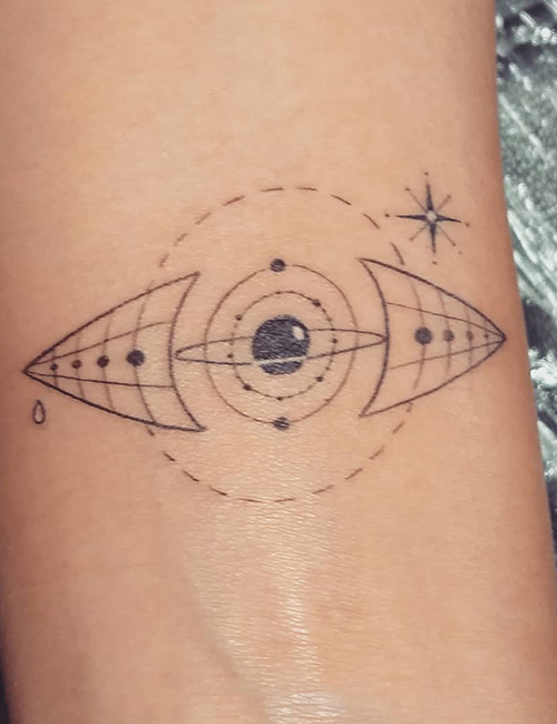 Solar system tattoo on Katy Perry's wrist
