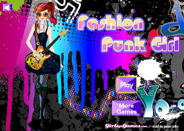 Fashion punk girl dress up game