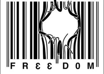Freedom from corporatisation barcode tattoo design