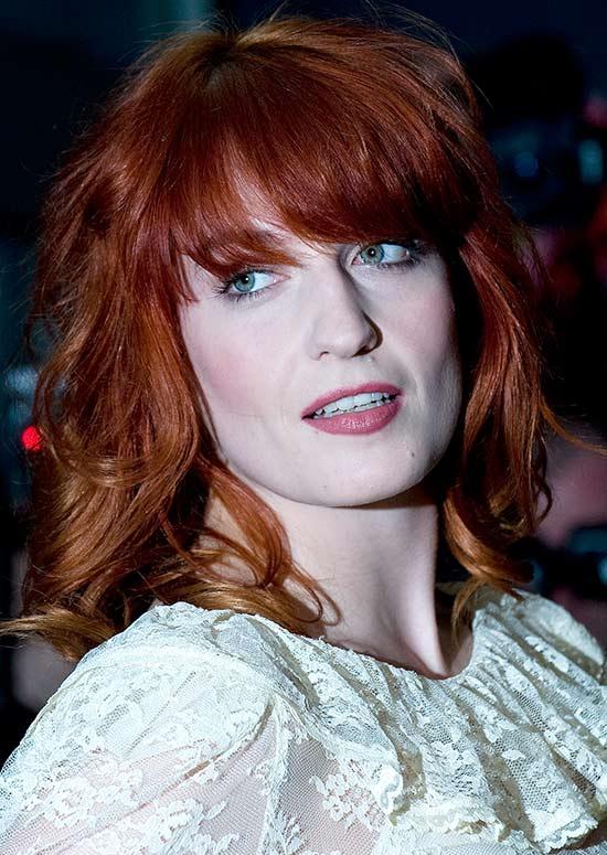 Fringed hair with messy auburn top