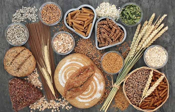 Grains are fiber-rich foods