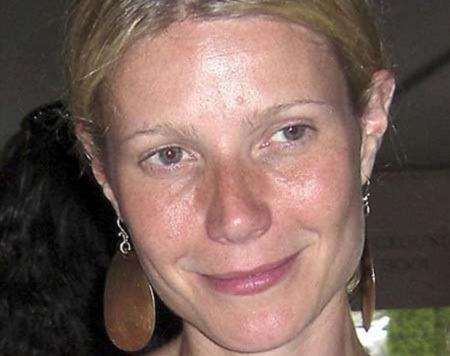 Hollywood actress Gwyneth Paltrow without makeup