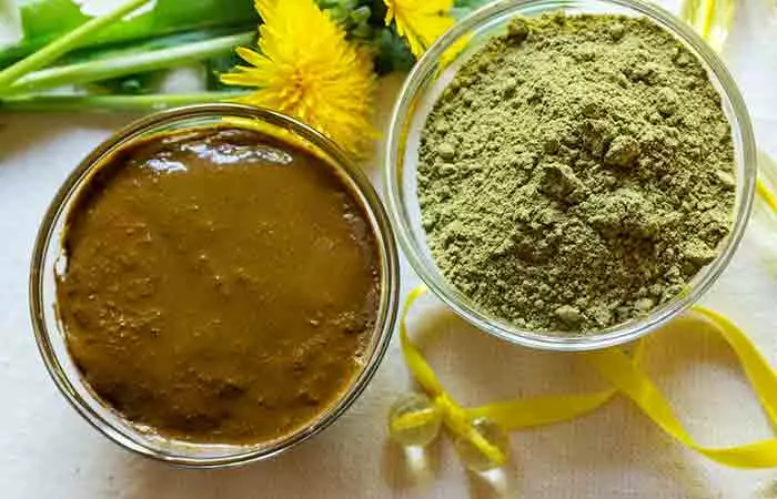 Henna paste and powder for hair growth