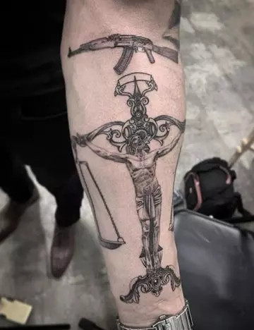Jesus tattoo idea for libras to express their faith