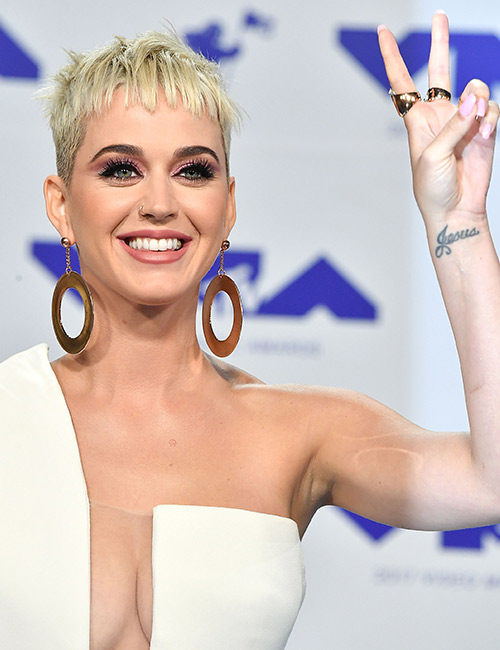 Jesus tattoo on Katy Perry's wrist