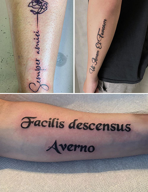 Latin tattoo fonts designs