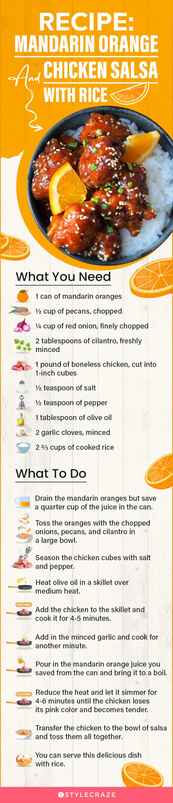 mandarin orange and chicken salsa with rice [infographic]