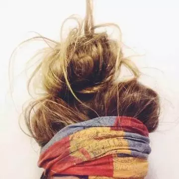 Multi-colored scarves diy short hairstyle