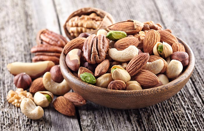 Add nuts to your diet to soothe dry skin