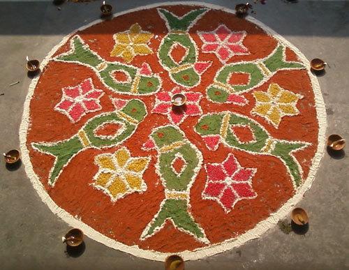 Papagaios em Rangoli