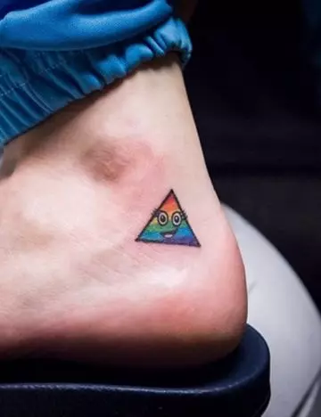 Prism tattoo on Katy Perry's left ankle