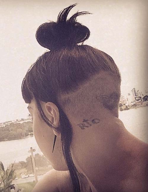 Lady Gaga Rio head tattoo