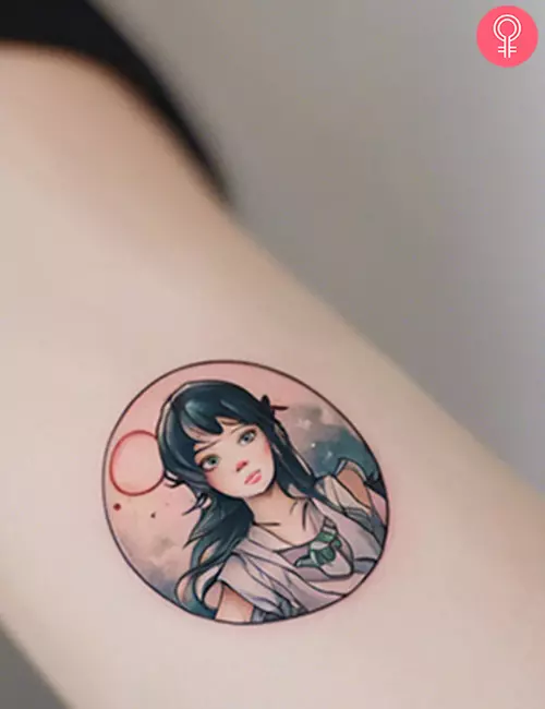 Simple Anime tattoo on the forearm