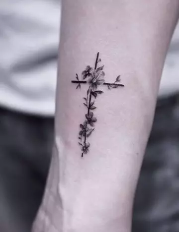 Small cross tattoo design