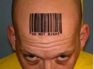 So Not Right' barcode tattoo design
