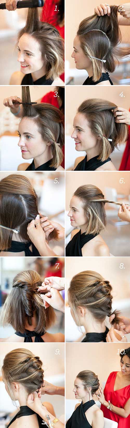 The twisted French twist diy short hairstyle