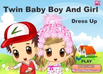 Twin baby boy and girl dress up game