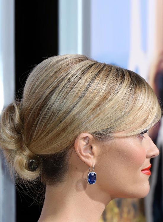 Twisted and wrapped bun red carpet hairstyle