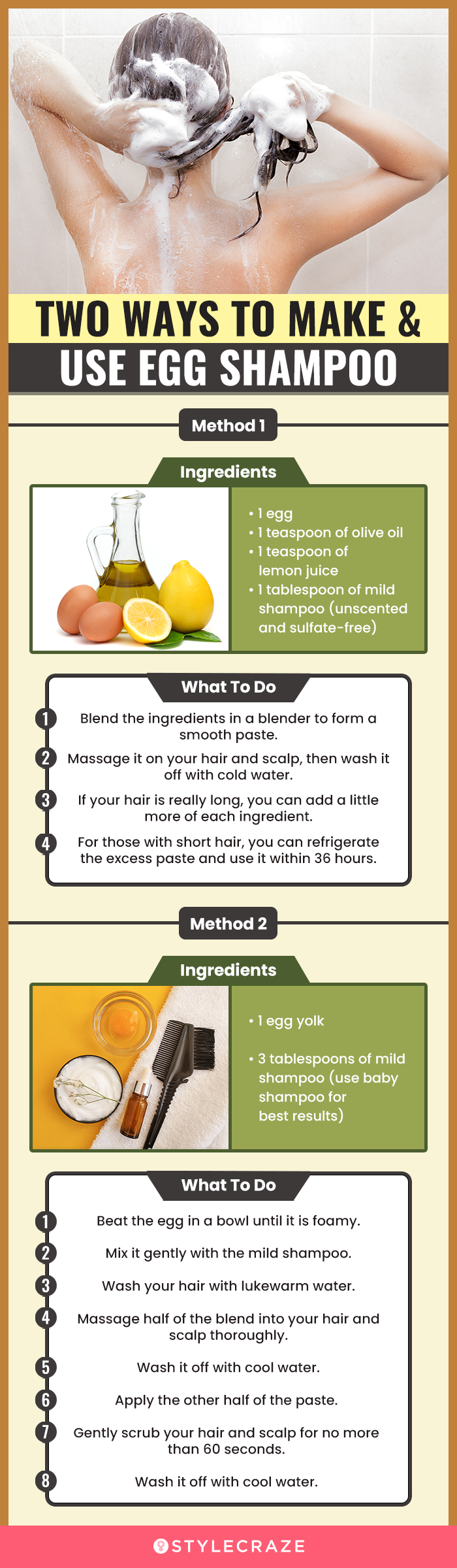 two ways to make & use egg shampoo(infographic)