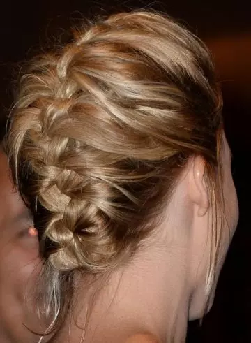 Upside down French braid red carpet hairstyle