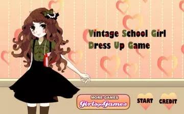 Vintage school girl dress up game