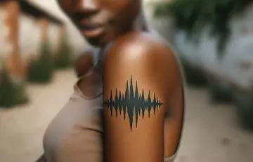 Music barcode tattoo on the arm