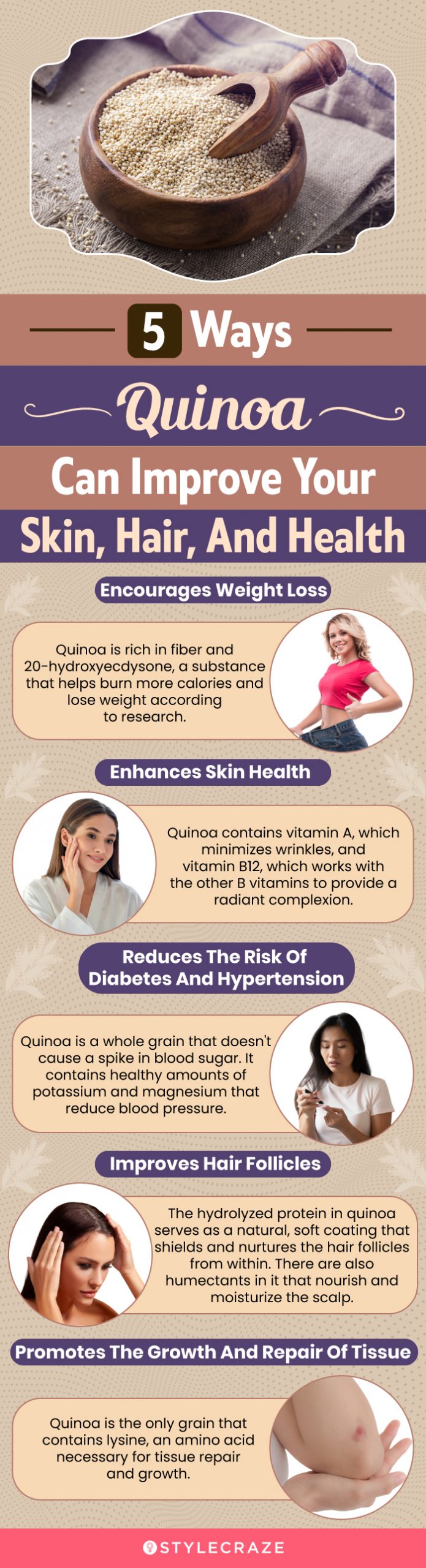 Quinoa Nutrition Health Benefits Uses for Skin  Hair Recipes