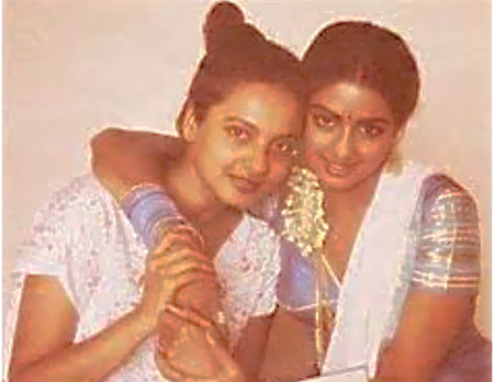 Rekha with Sridevi without makeup