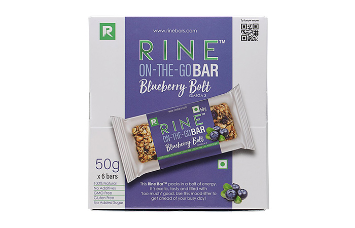 2. Rine On-The-Go Blueberry Bolt Granola Bar