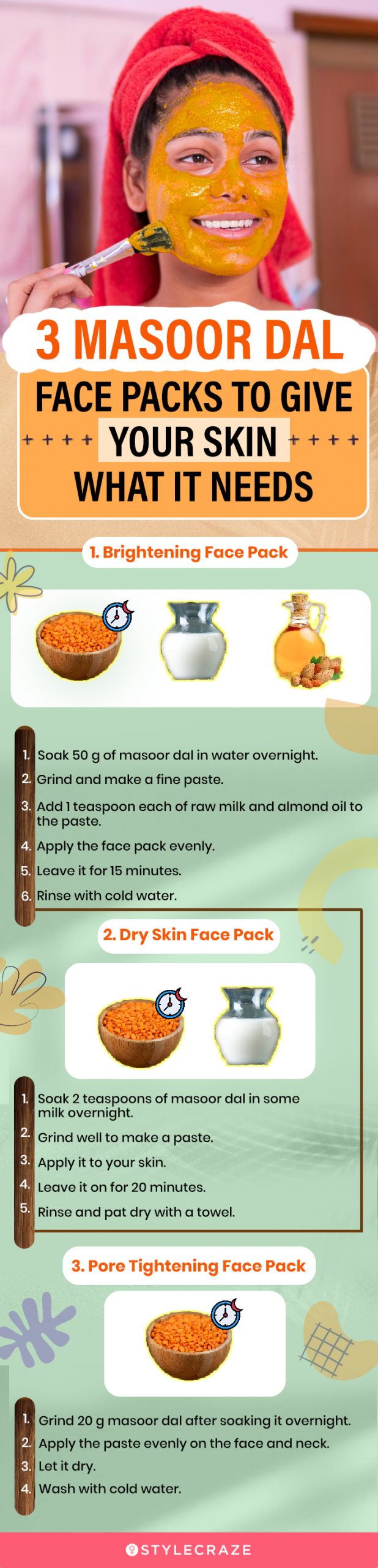 3 masoor dal face packs to give your skin what it needs (infographic)