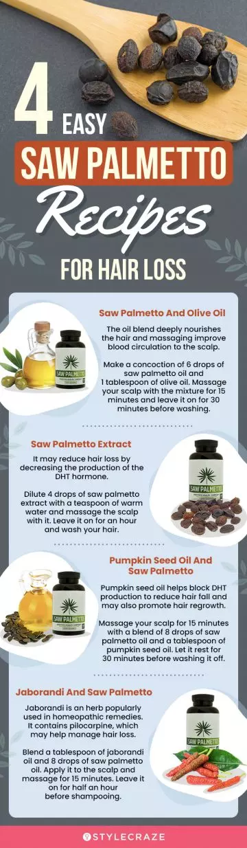 4 easy saw palmetto recipes for hair loss (infographic)