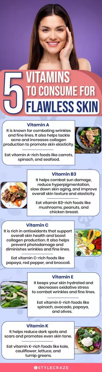 5 vitamins to eat for flawless skin (infographic)