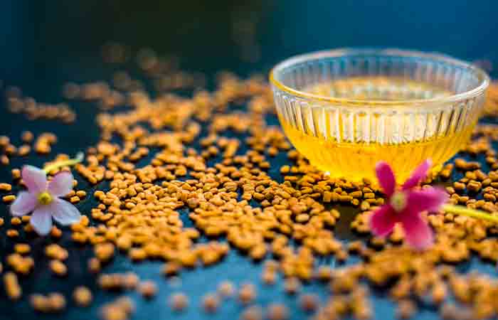 Fenugreek seeds and honey for hair spa