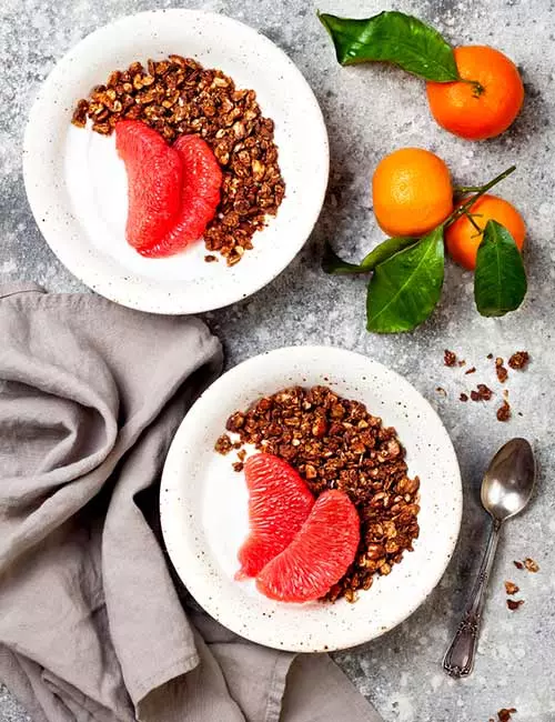 Grapefruit yogurt granola bowl