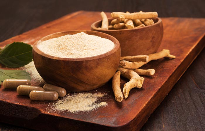 Ashwagandha powder, dried root and supplements