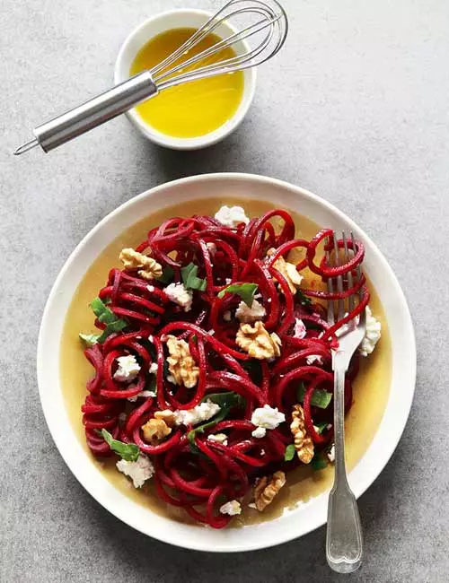 Leftover beetroot noodle salad