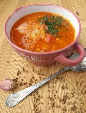 Mixed lentil soup dinner for weight loss as part of boiled egg diet plan