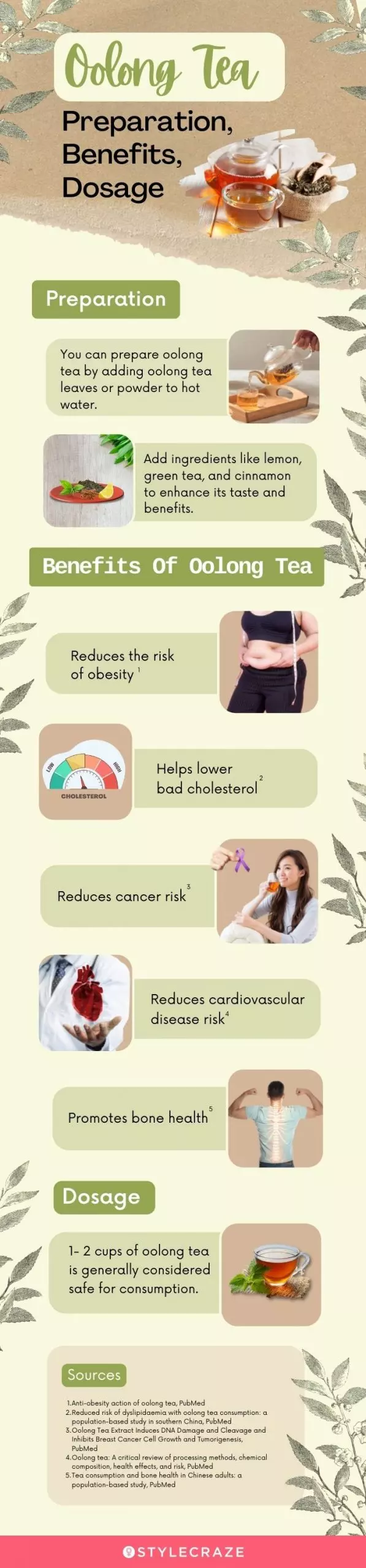 oolong tea preparation benefits dosage (infographic)