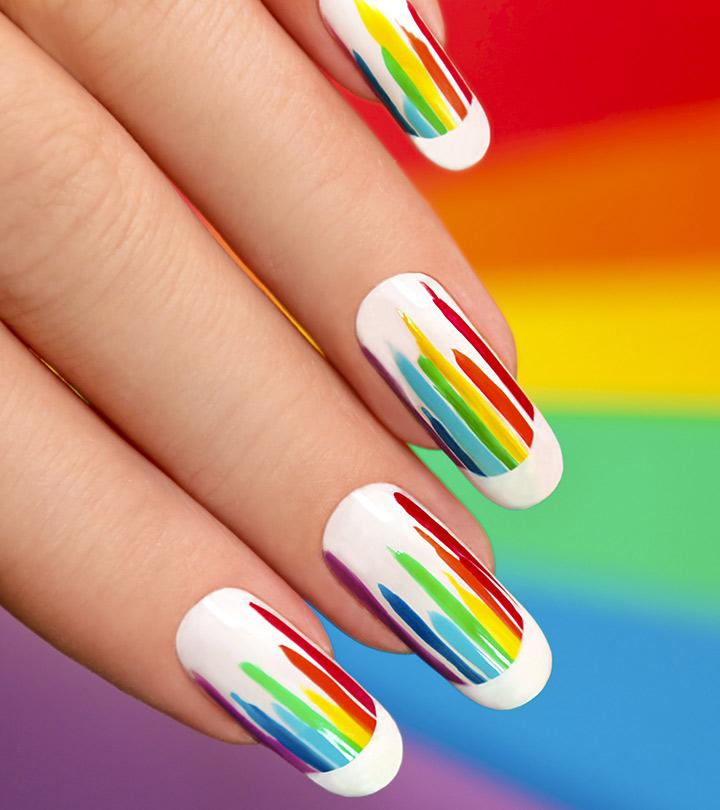 nail art rainbow design