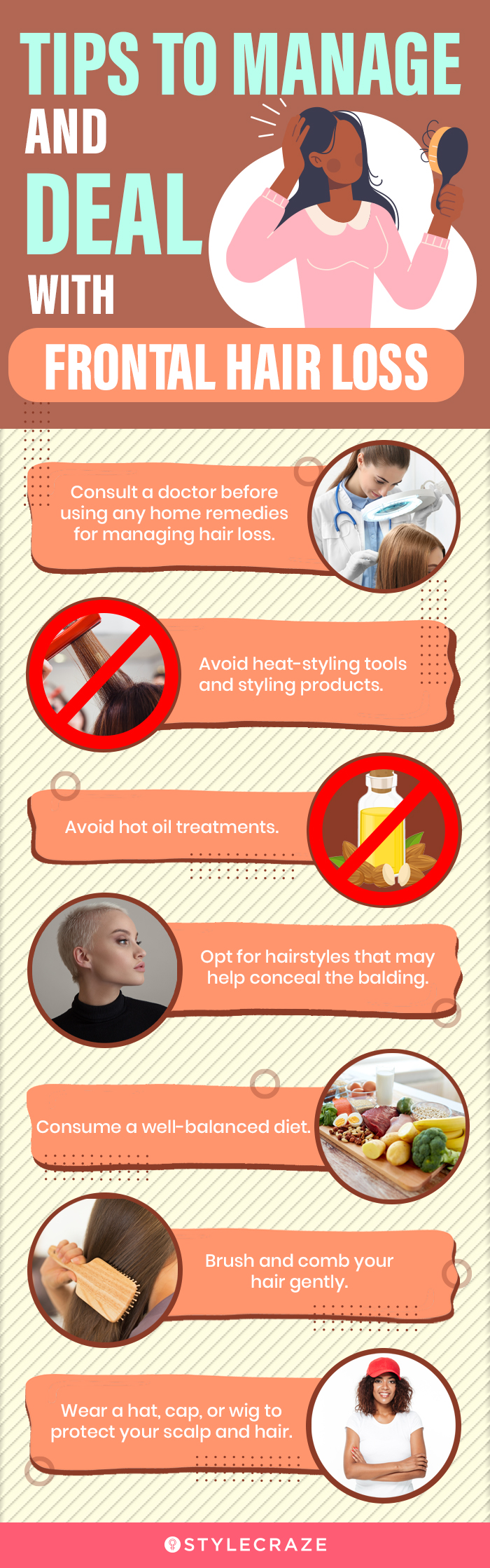 tips to manage and deal with frontal hair loss (infographic)