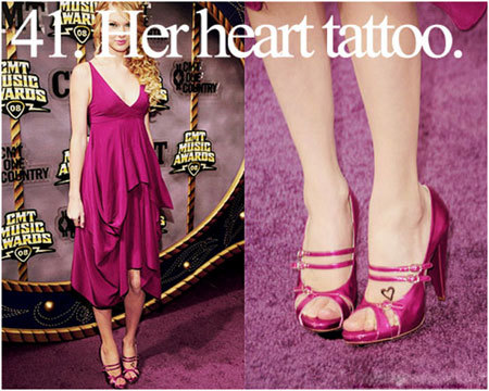 Taylor Swift tattoo on the left foot